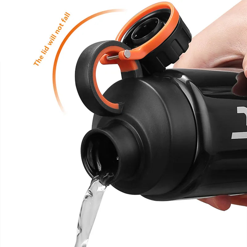 1000 ml/1500 ml Sportwasserflasche mit Edelstahlsieb Camping Radfahren Wandern Fitness Sport Shaker Trinkflaschen