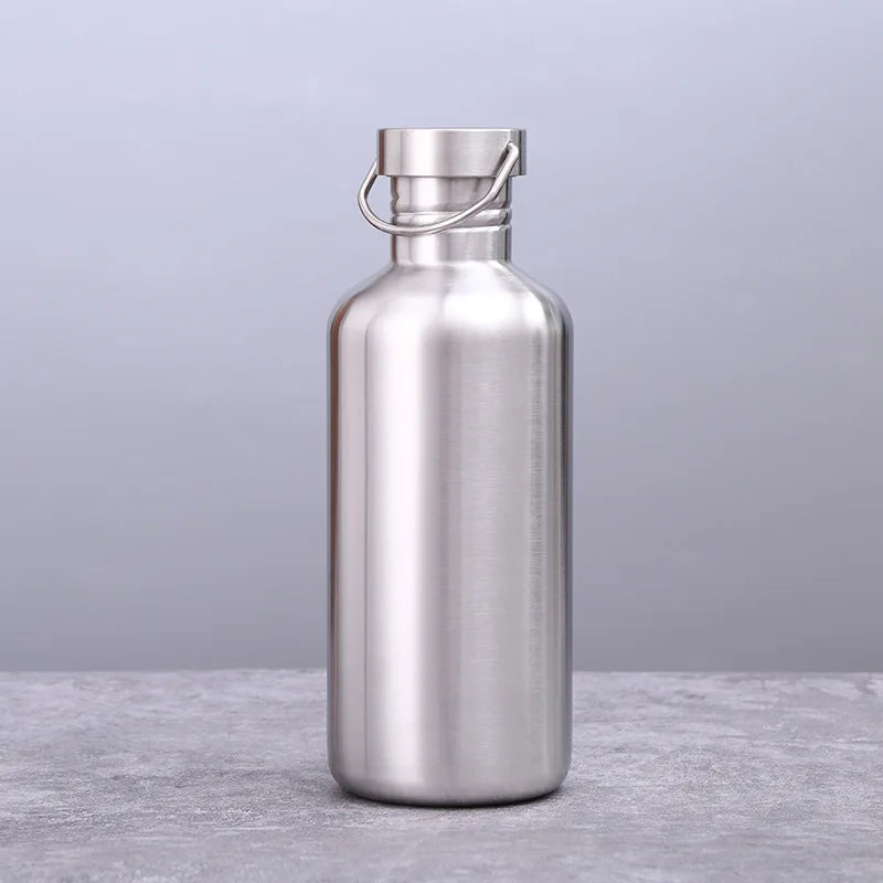 1200 ml wiederverwendbare Wasserflasche mit großem Volumen, einwandig, aus Edelstahl, tragbar, gesund, für Reisen, Sport, Trinkflasche