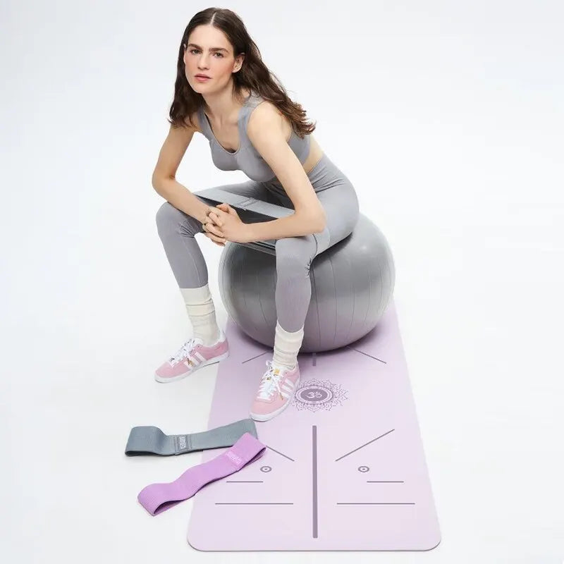 Yogamatte, rutschfeste und umweltfreundliche Fitness-Übungsmatte mit Schultergurten, professionelle Yogamatte, geeignet