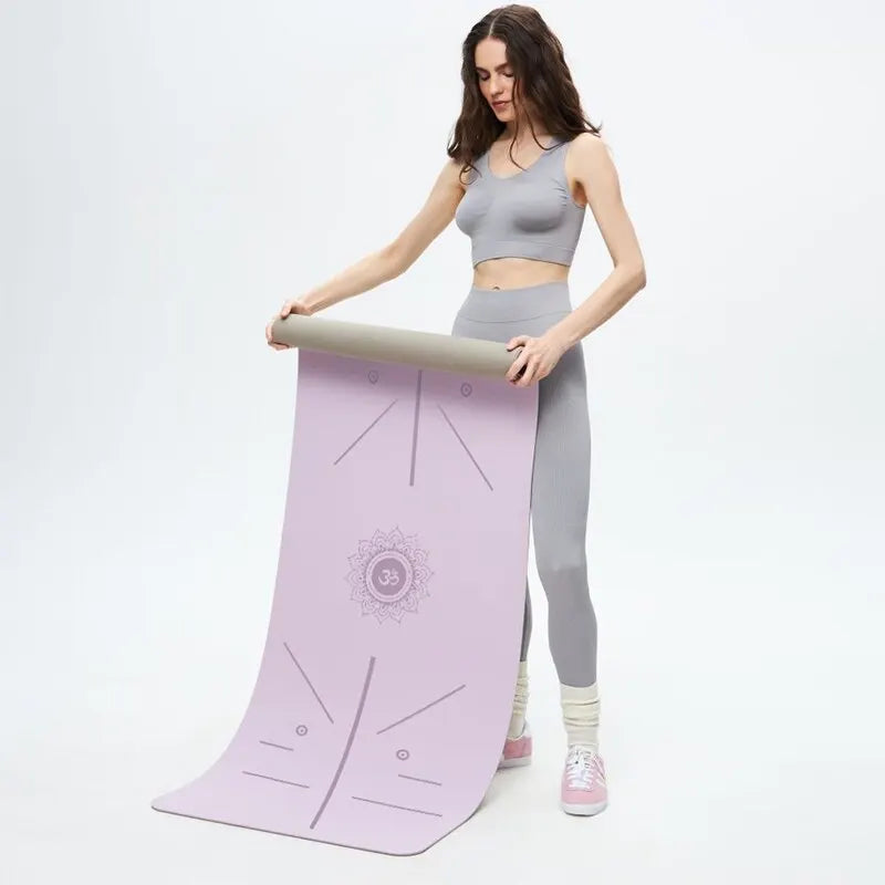 Yogamatte, rutschfeste und umweltfreundliche Fitness-Übungsmatte mit Schultergurten, professionelle Yogamatte, geeignet